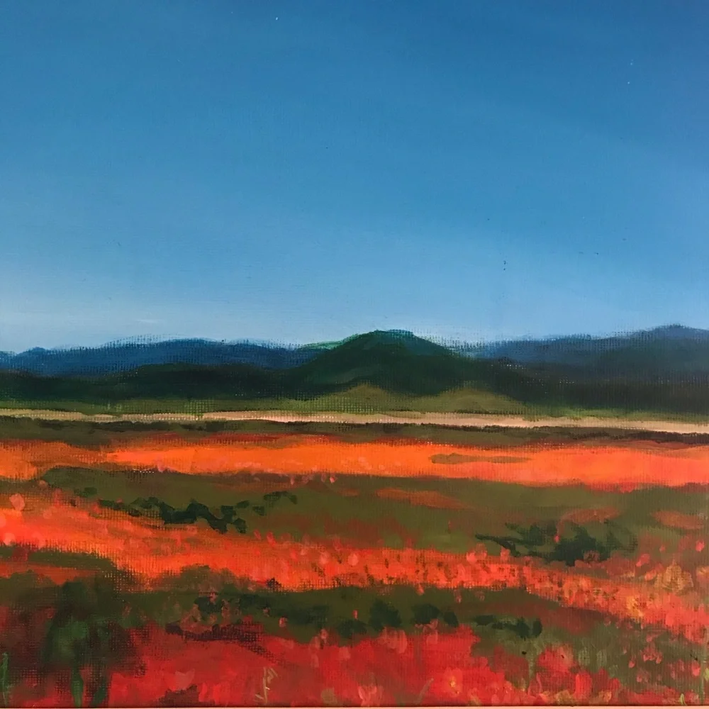 Original acrylic painting on canvas board in frame